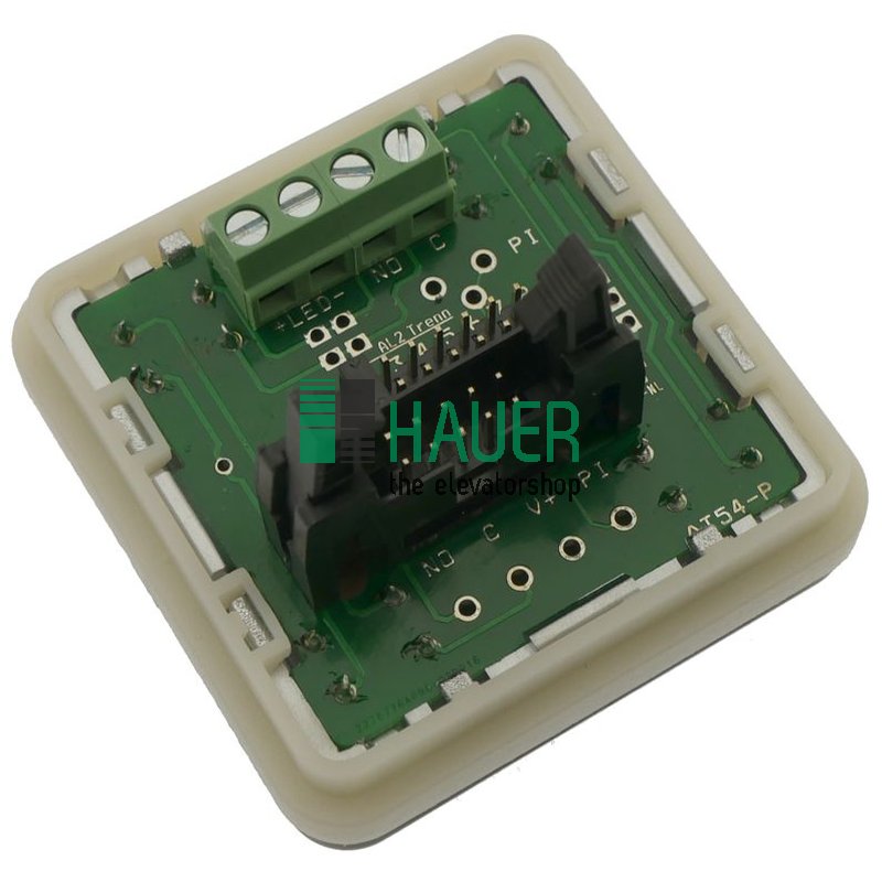 AT54, pulsador, LED rojo, cable plano, con braille, puerta abierta