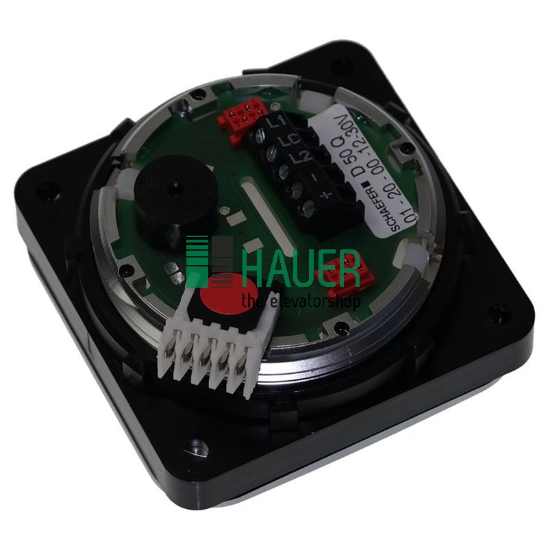 D50 Q, caja P-Cr, VIII, 12-30V rojo, zumbador 12-30V, placa polic. transparente,