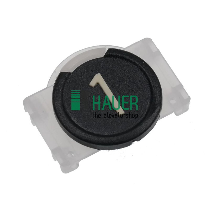 Button plastic,  black,  1