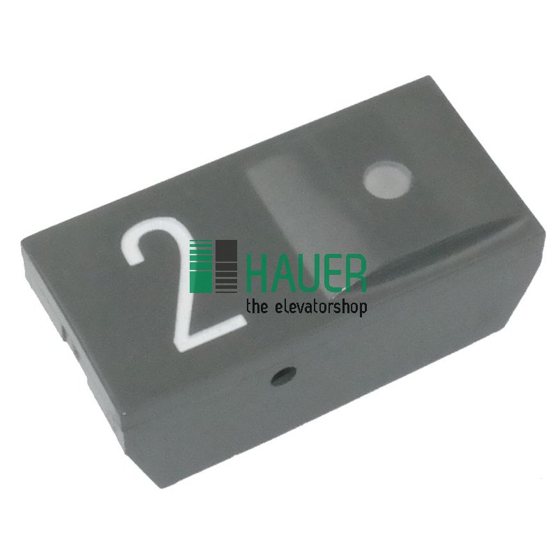 Push button, insert S-grey, with lense, 2