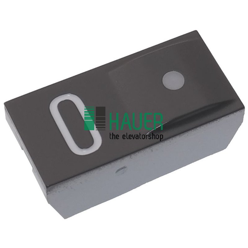 Push button, insert S-grey, with lense, 0