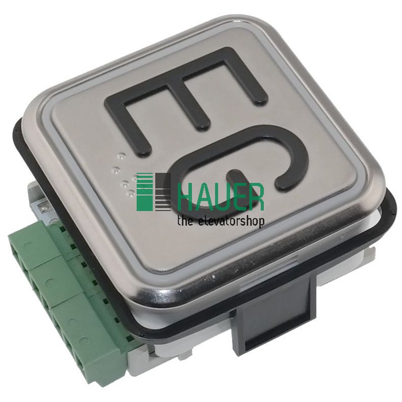 DMG, button B7, plate V2A, 2 contacts, red, 24V, braille,  EG