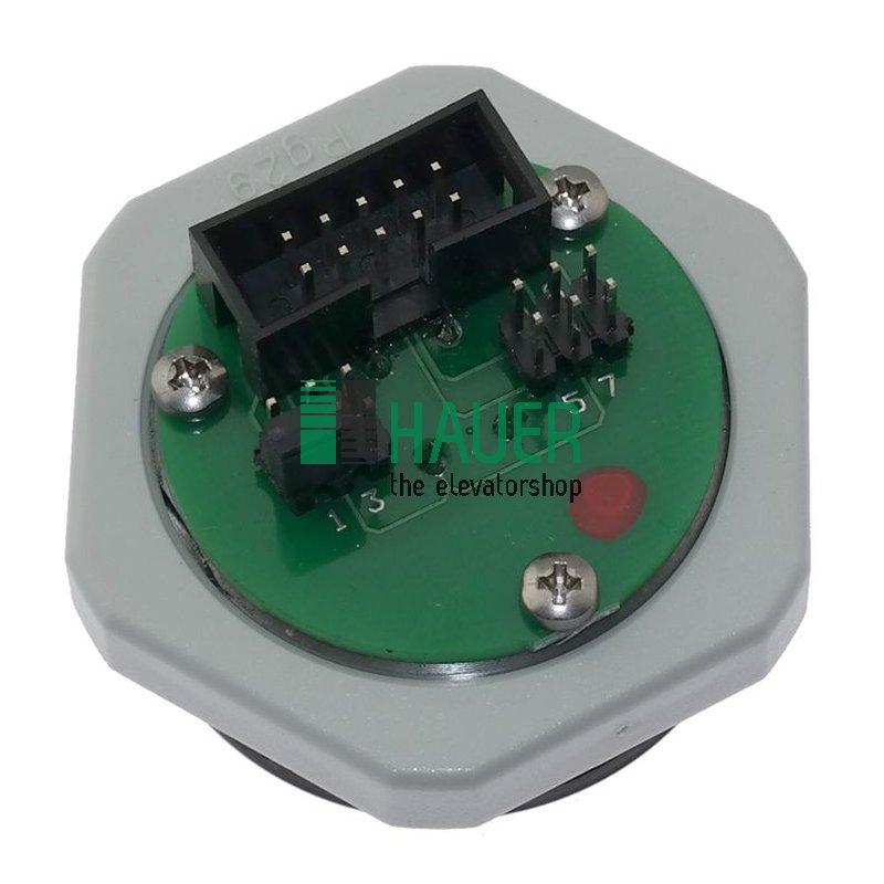 Taster AT33V, vandalens.,Anschl. Flachband,24V, LED rot erhaben/schwarz, Z