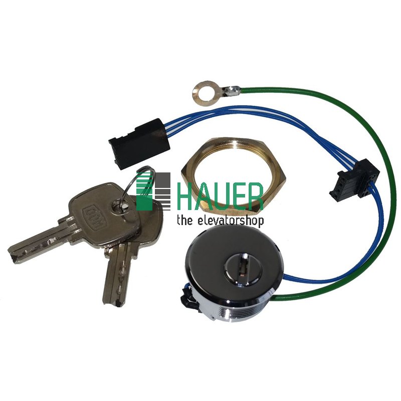 Commutateur à clé 1x90°, 24V, 2x clés SH1