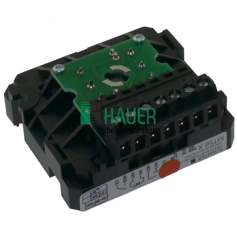 MT56 LR, pinza X abajo, 30V rojo, placa V2A mate, alarma láser