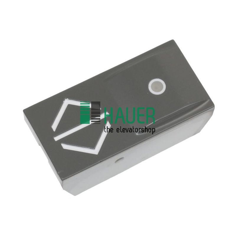 Push button, insert S-gray, with lense and ring, up/down