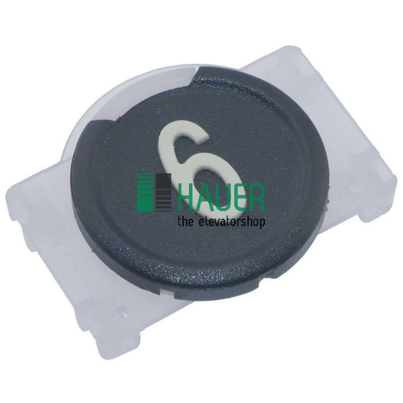 Button plastic, black, 6