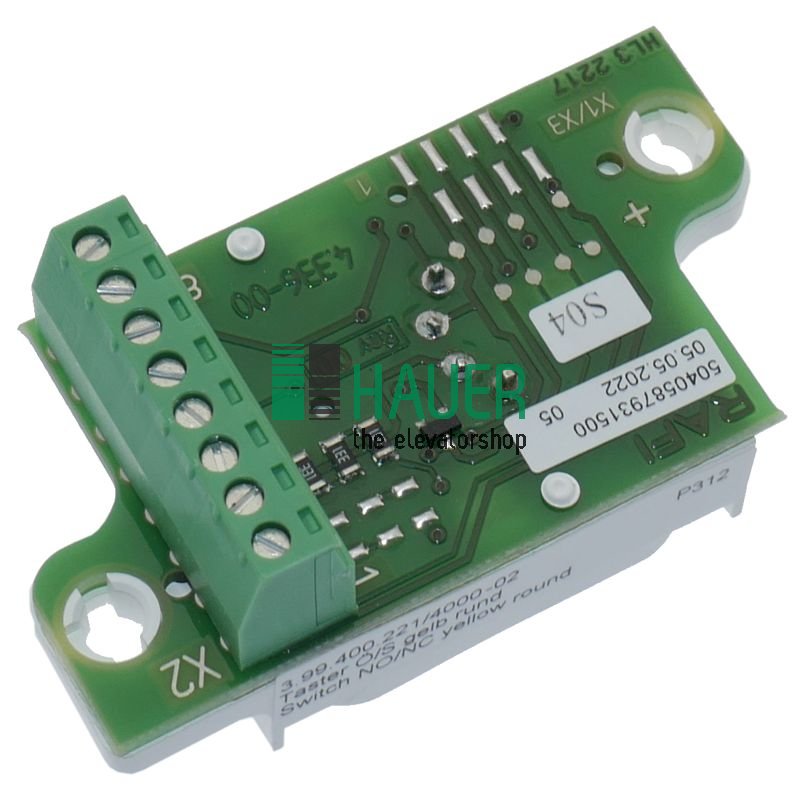 Bouton poussoir, LED jaune, 24V, 1NO/1NC, alarm