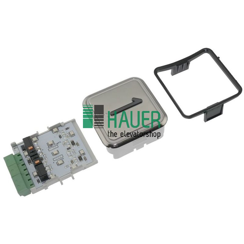 DMG, button B7, plate V2A, 2 contacts, 24V, red, braille, 1