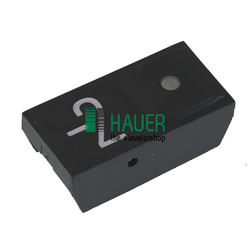 Push button, insert S-grey with lens, -2