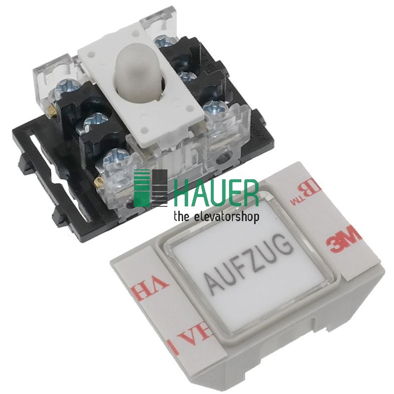 Bouton, carré, plastique, 24V, NC/NO, Aufzug