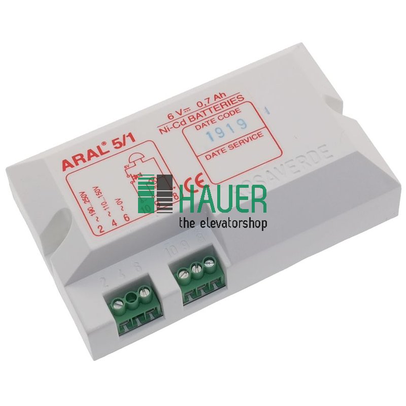 Aral5/1 Notstromgerät 6V 0.7AH mit Notlicht Output