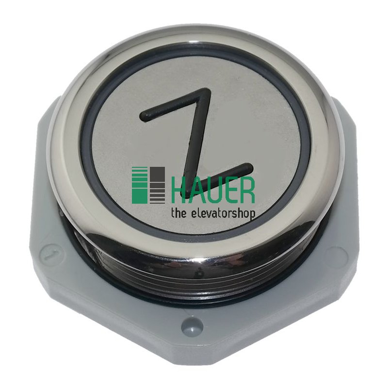 Taster AT33V, vandalens.,Anschl. Flachband,24V, LED rot erhaben/schwarz, Z