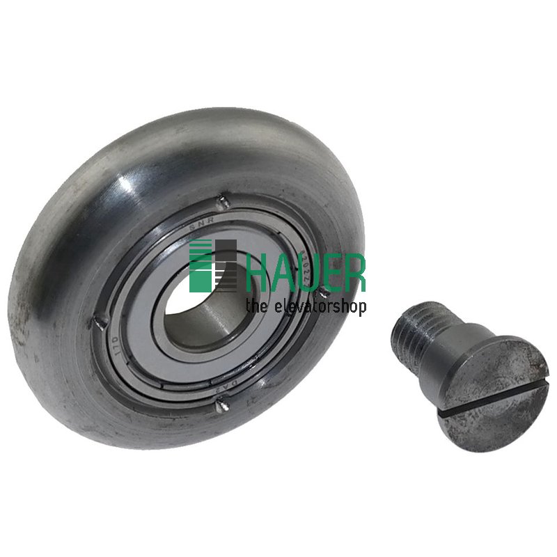 Rodillo de acero D59/15x14, arqueado con eje