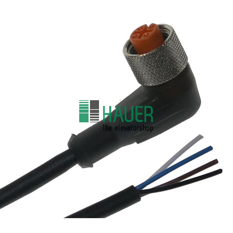 Acoplador angel M12 con tornillo y cable 4 pols.5m