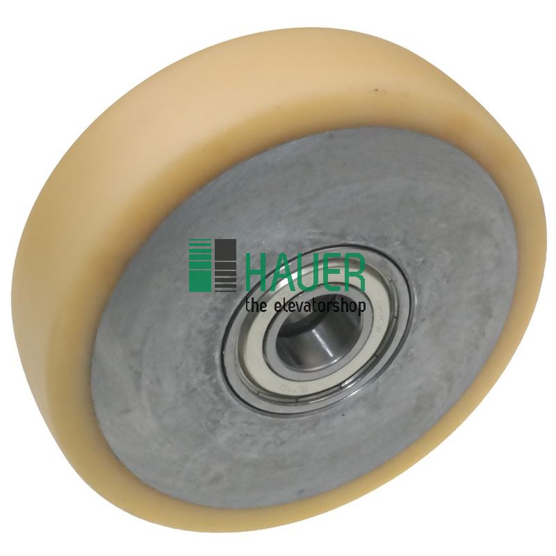 Laufrolle Vulkollanbelag D125, 2 Lager Einspannlänge 30mm