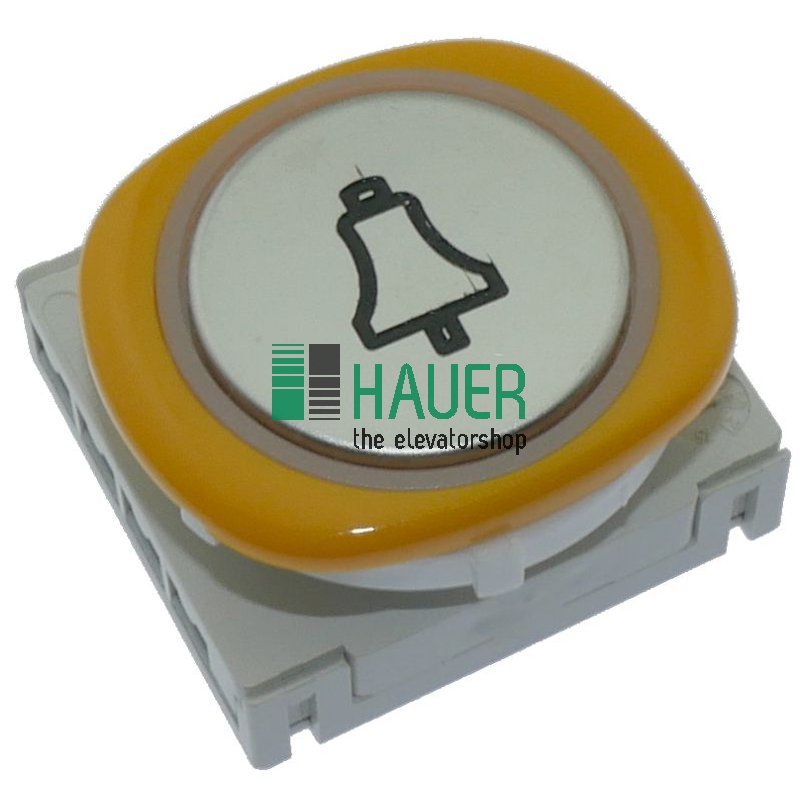Button BF, red, 2 contacts, 24V, yellow ring, alarm