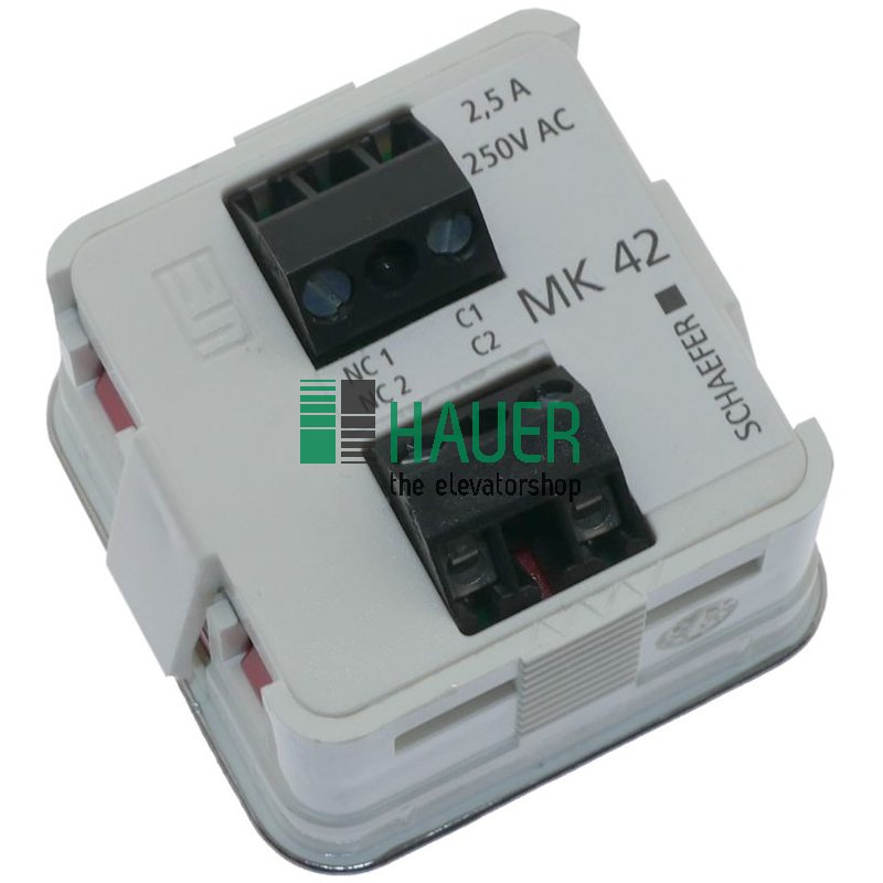 MK42 Kippschalter, rot, Geh. V2A poliert, Platte V2A matt