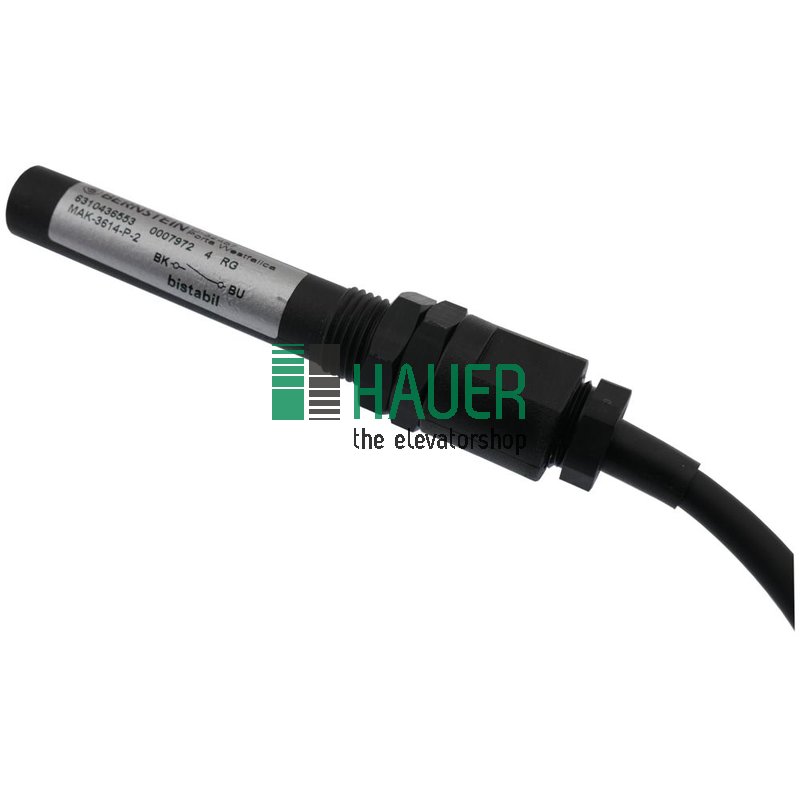 Reed contact MAK-3614-P-2, cylindric, bistable, 1 contact, cable connection