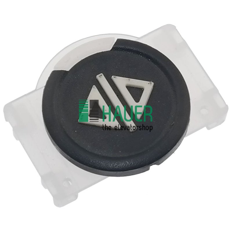 Button plastic,  black, door open