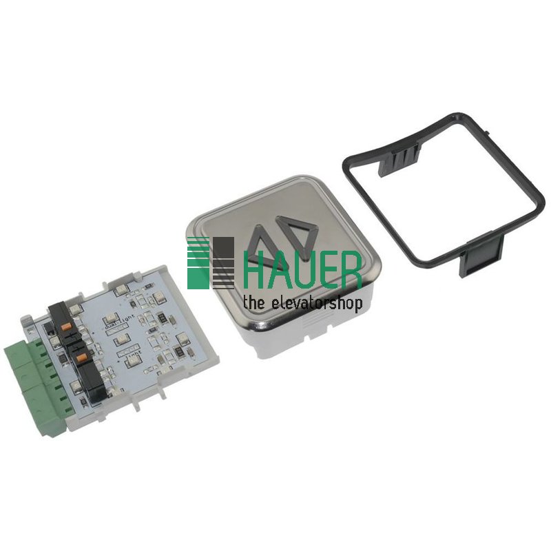DMG, button B7, plate V2A,  2 contacts, 24V, red, tactile, arrow up/down