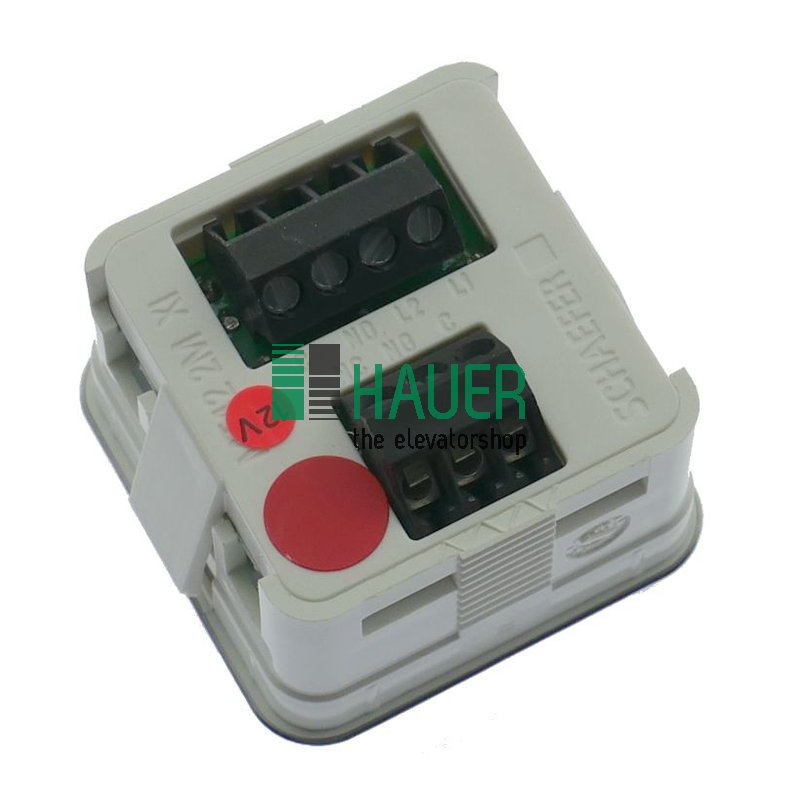 MT42, bouton poussoir, V2A, 1 NC, 12V, rouge, naturel