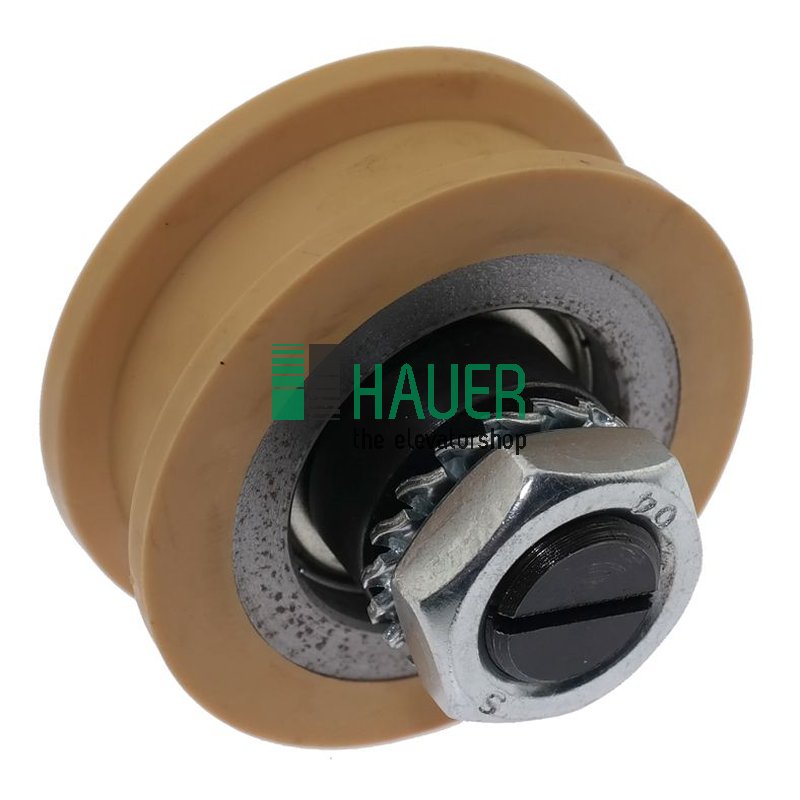 Door roller D57/48*20 with bolt, rect. groove 10.6, M16