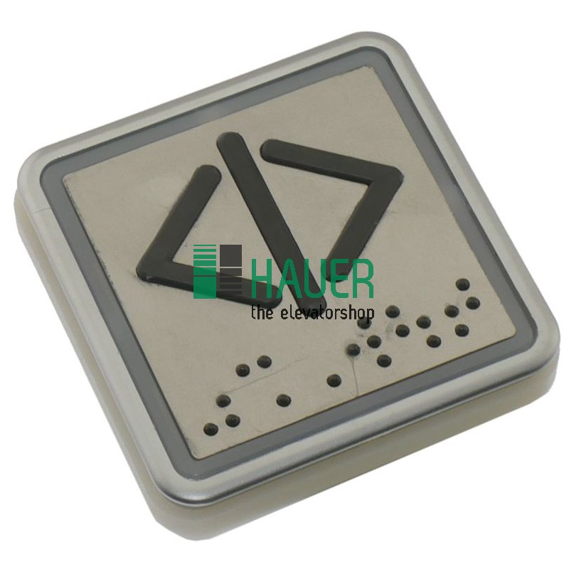 AT54, pulsador, LED rojo, cable plano, con braille, puerta abierta