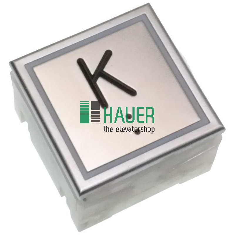 Push button step classic, illumination red, sign braille /tactile K