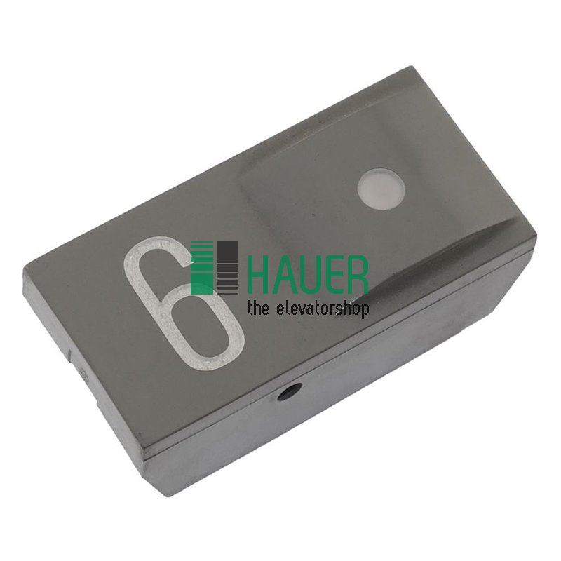 Push button, insert S-grey, with lens, 6