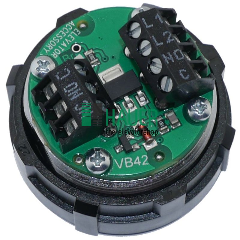 VB42, XI, case cr.pol.., 12-30V red, 1NO, 1 chang.,plate V2A,  tactile, K