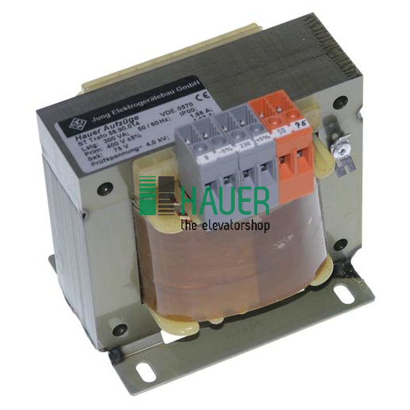 Steuertrafo 300VA 50/60Hz IP00 Prim 230V, Sek 75V 4A