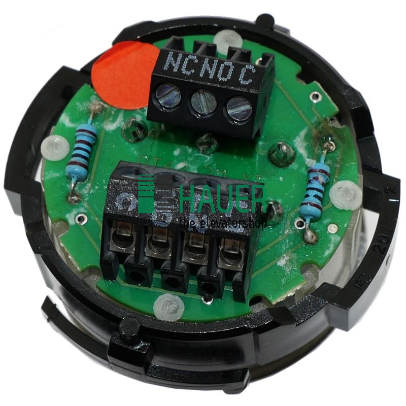 RT42 2M XI, boîtier V2A pol., 30V rouge, 1NO, 1 chang., plaque V2A mat blanc