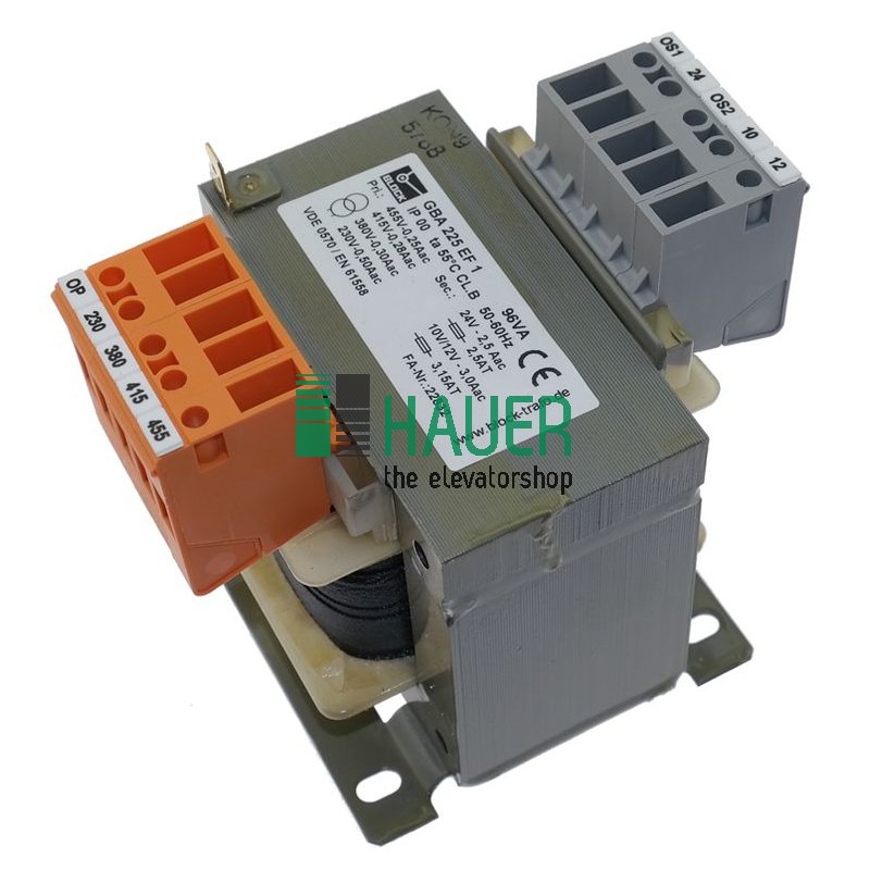 Trafo, 1Ph, Pr.455V-415V-380V-230V, Sec. 24V-2.5Aac, 50-60Hz
