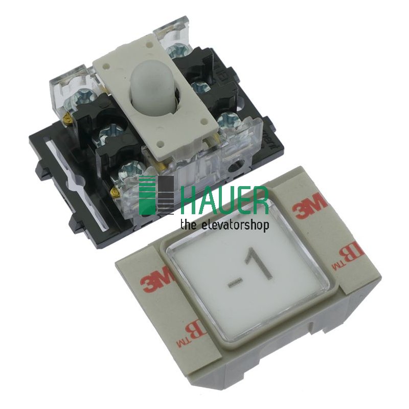 Bouton en plastique LED blanc, 24 V, -1