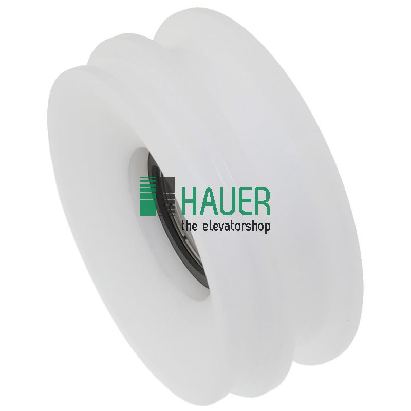 Türrolle D70/60/10*26 mit Seilrille ohne Achse (Lauffläche Rechteck)