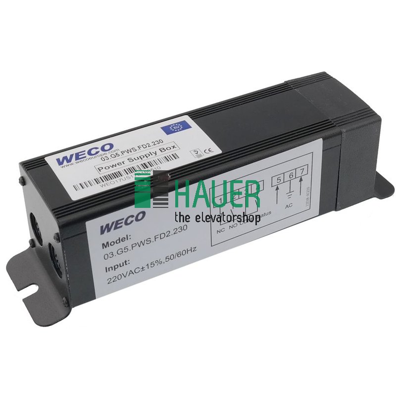 Fuente de alimentación Weco G5, 230 V CA con estado (EN81-20)