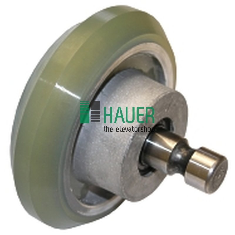 Laufrolle D98*25 mit Achse, Lauffläche Pu hart