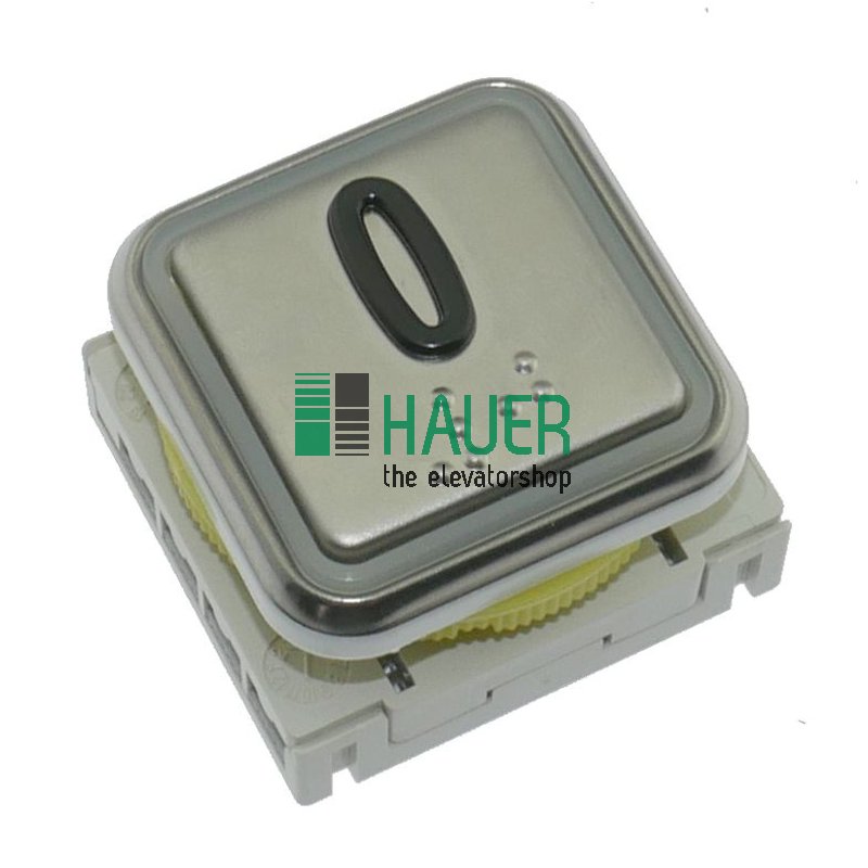 DMG Taster DB für Haushahn, Tastpl. V2A, 2 Kont., 24V, rot, Braille Taktil 0