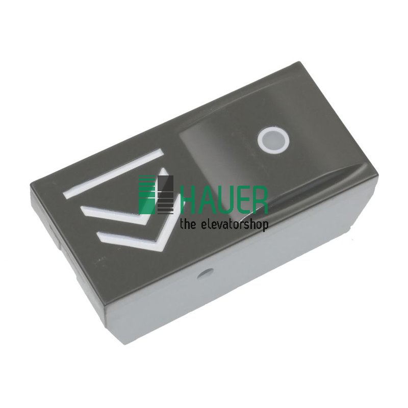 Push button cover, S-grey, with lense and ring, down, without print
