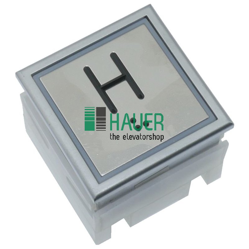 Push button step classic, illumination red, sign braille /tactile H