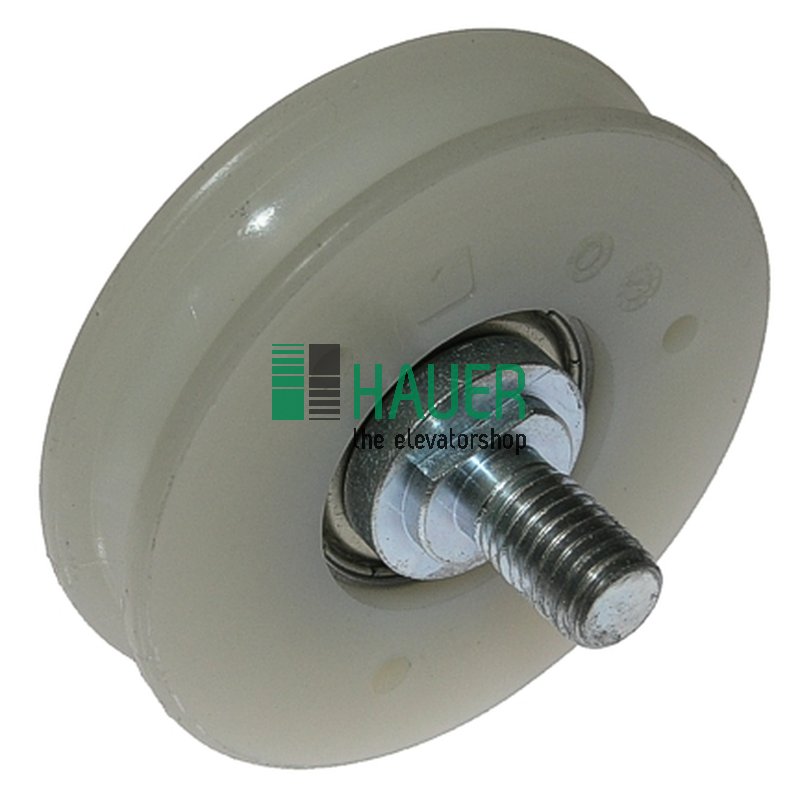 Galet de porte simple rainure D65 avec axe