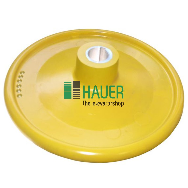 Aluhandrad D360, gelb lackiert, Welle 38 mm