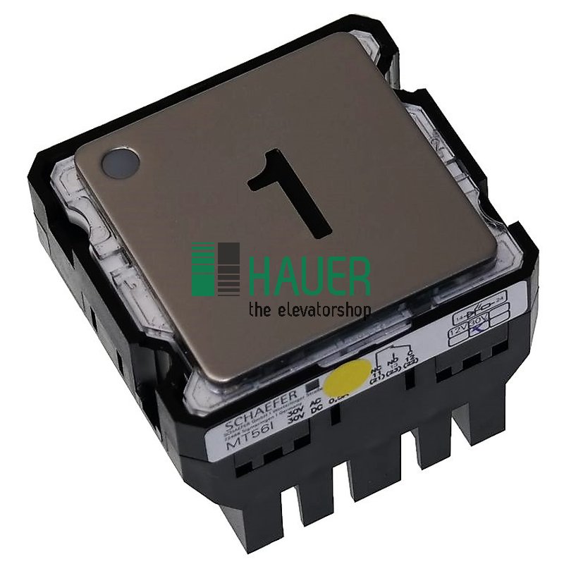 MT56 M, TS1, 1 conmut., 30V amarillo, ánodo común, pl. puls. inox mate, grab.1