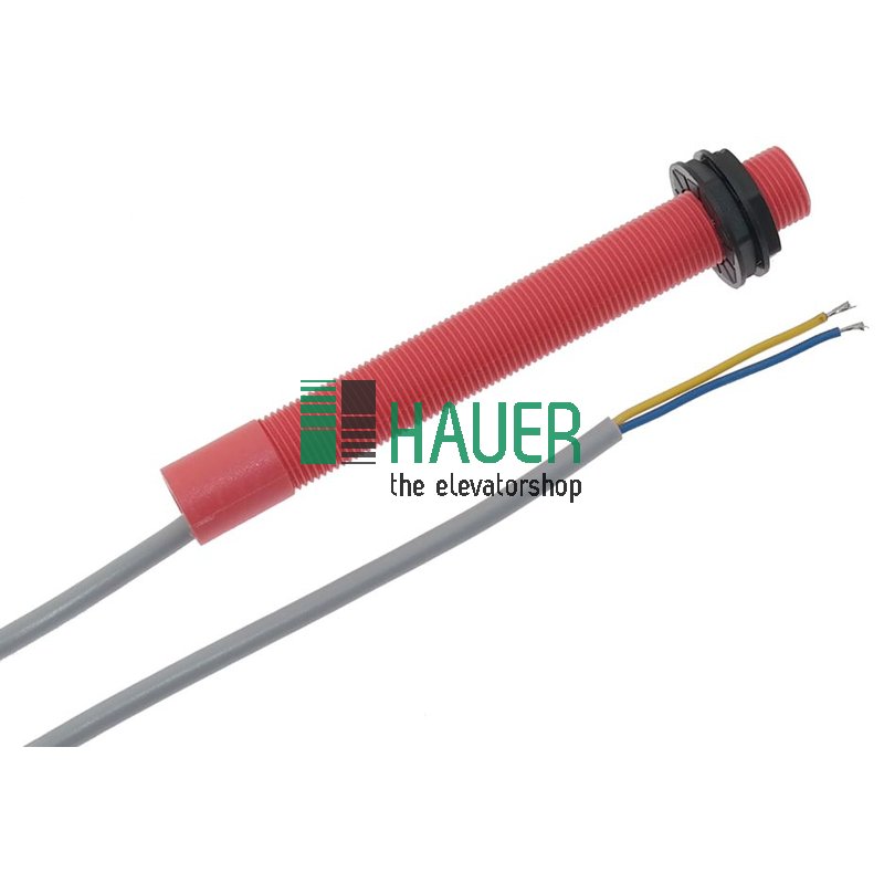 Fingermagnetschalter, Ausgang NC, M12, Geh. rot, Kabel 2m
