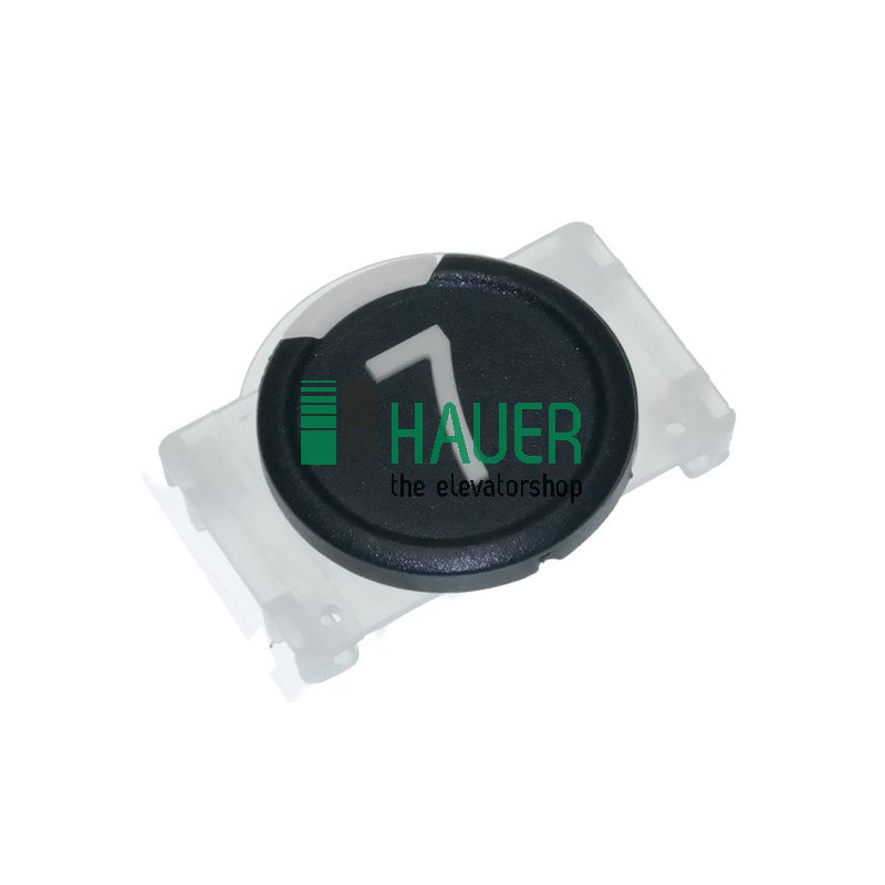 Button plastic,  black,  7