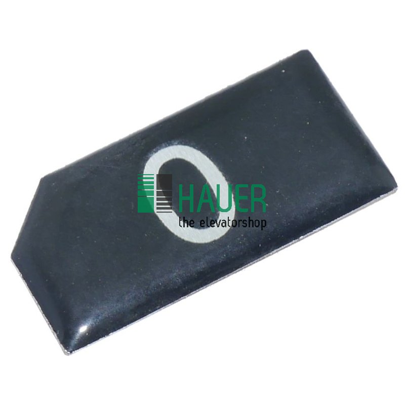 Bouton poussoir, noir, insert, symbol 0