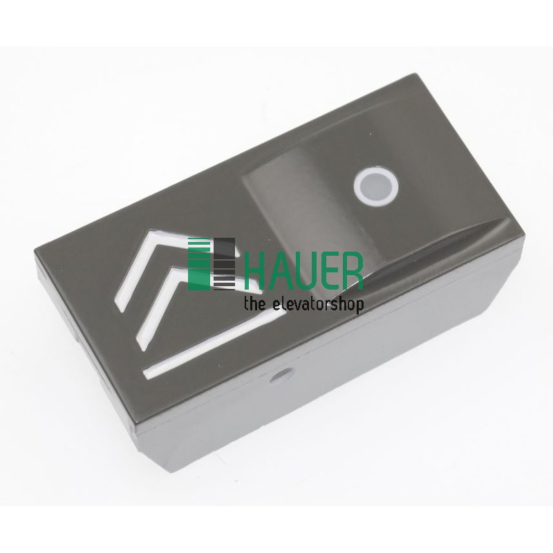 Push button, insert S-grey, with lense and ring, up
