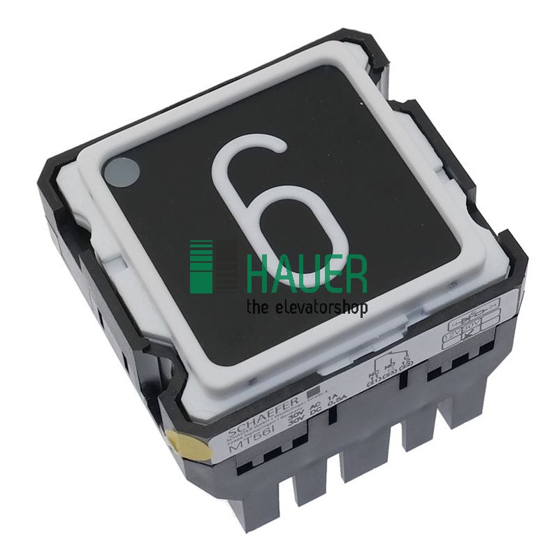 MT56 B, TS1, LED 30V amarillo, placa Alu EV6-borde blanco, letrero blanco, 6