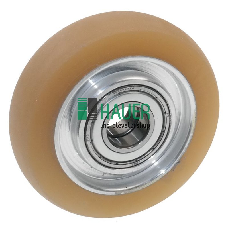 Roller VAL, Alu, 2 Bearings 6004 ZZ SKF, 100/25x20, 80 shore, crowned